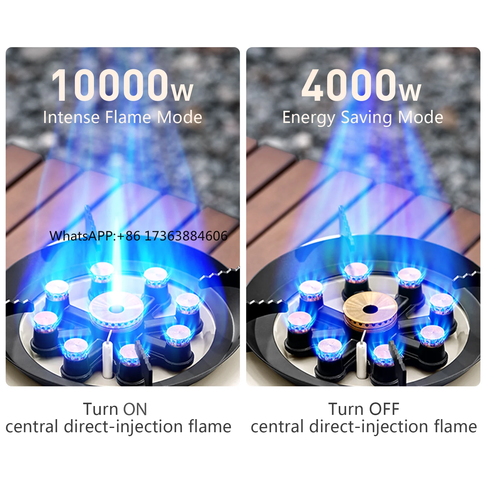 

Portable Camping Stove 10000W High Firepower Strong Fire Burner for Outdoor Trips Barbecue Picnic Hiking