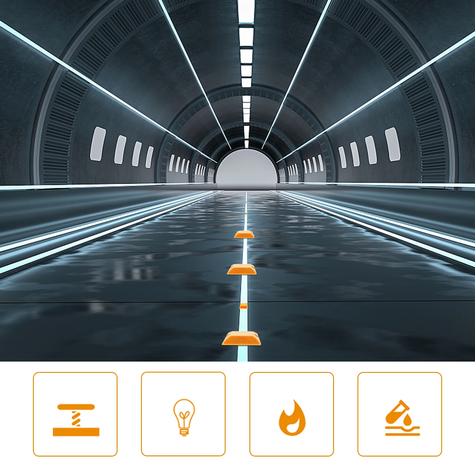 4 قطعة ترصيع الطريق البلاستيكية العاكسة مزدوجة الوجهين علامات الرصيف المرتفعة الطريق السريع وسادة تباطؤ الرؤية الليلية دائم