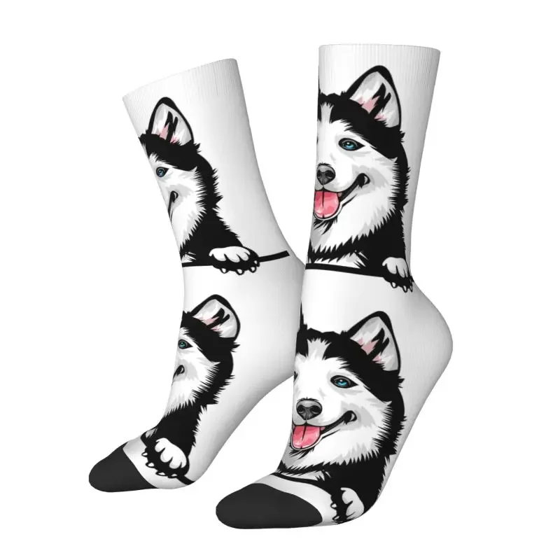 Siberian Husky Mens Crew Socks Unisex Kawaii Alaskan Malamute Dog Spring Summer Autumn Winter Dress Socks