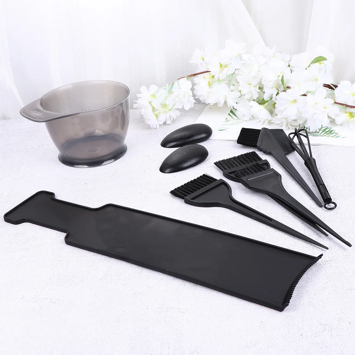 مجموعة أدوات صبغ الشعر مكونة من 8 قطع، مجموعة تلوين الشعر البلاستيكية الاحترافية، ملحقات تصفيف الشعر بنفسك، فرشاة مشط للاستخدام المنزلي في الصالونات