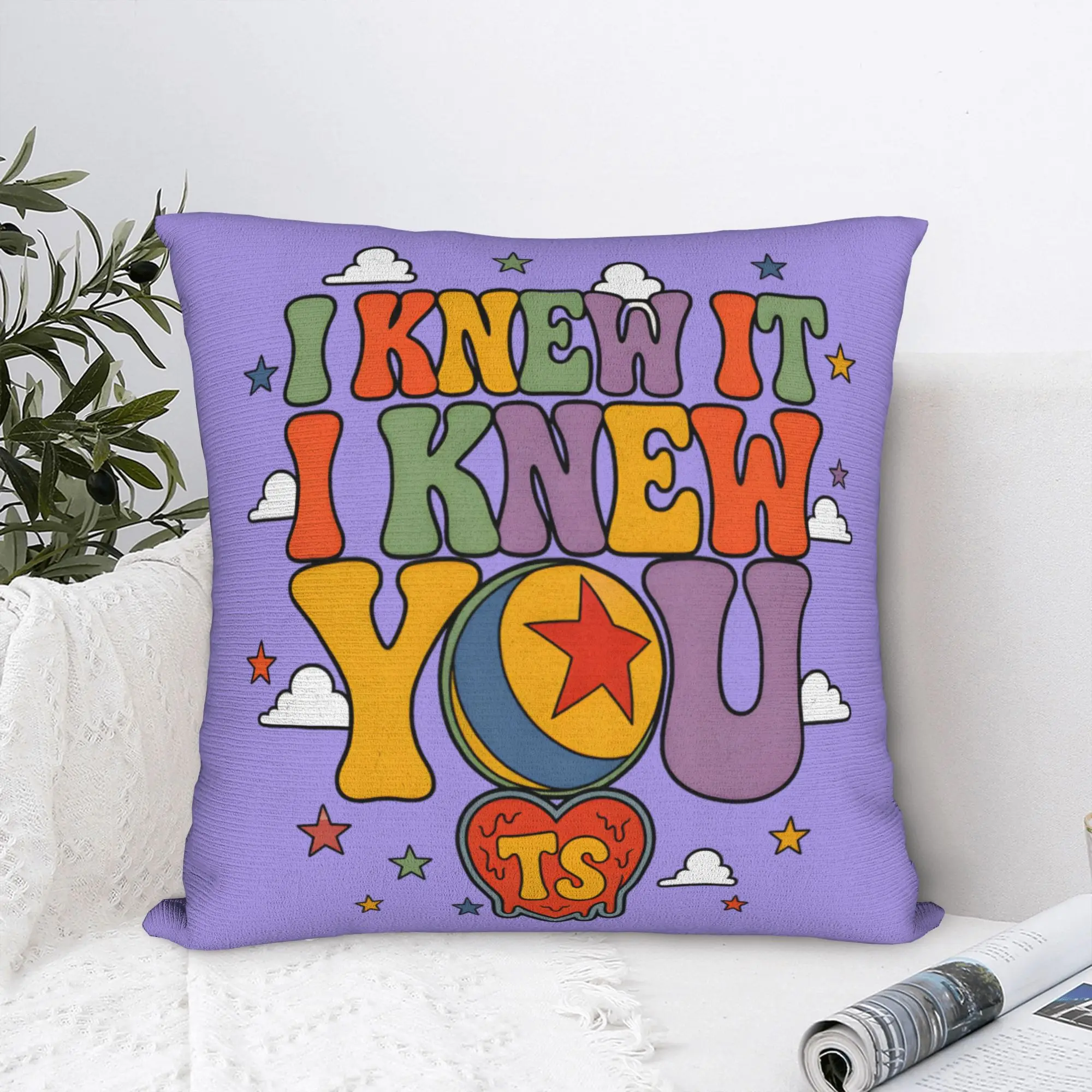 Cartoon I Knew It I Knew You Friendship Square Pillow Cases TS5 Cushion Covers Creative Zipper Decor Pillowcase for Living Room