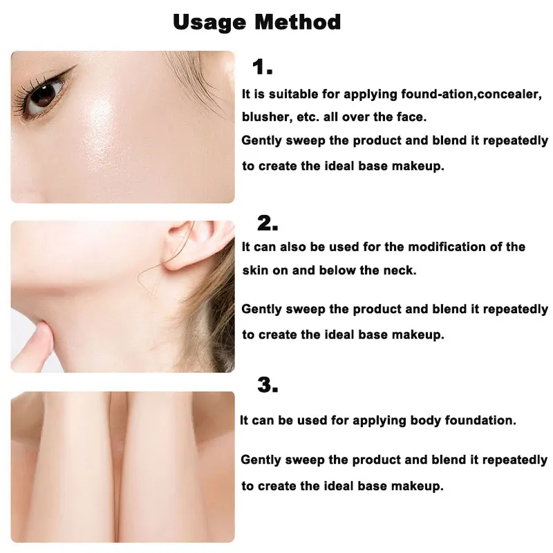แปรงแต่งหน้าสําหรับ Contouring Tanning Liquid Foundation Cream Blush Soft Bristle เครื่องมือแต่งหน้าอเนกประสงค์สําหรับวัน