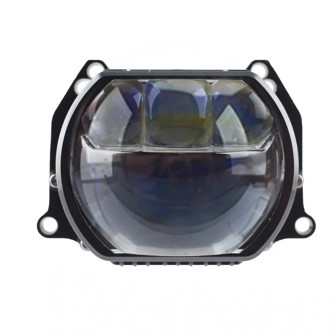 3 Inch Square Bi LED Projector Headlight with Halo Triple Direct Laser Lens Three Eye Dual Beam High Low Car LED Front Lamp