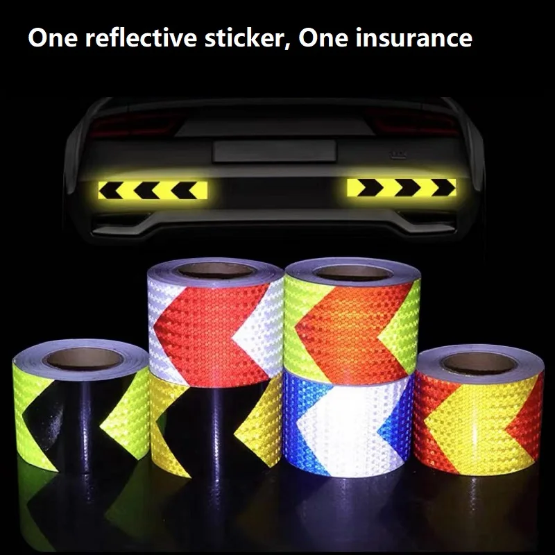 4"x1m High Visibility Self-adhesive PVC Reflector Sheeting Tape Road Traffic Collision Avoidance Reflective Sign Sticker