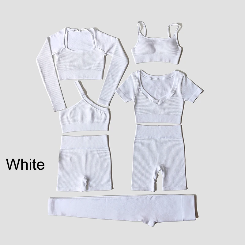 WAREBALL 2/3/7Piece Seamless Yoga Set Women Sports Suits Workout Bra Cropped Sports High Waist Gym Legging Fitness Wear