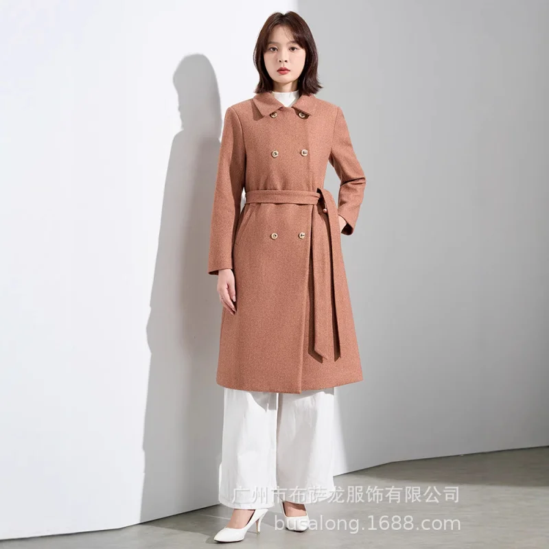 Blue professional workwear coat for women2025Autumn and winter thickened women's coat for hotel reception, sales, and customer s