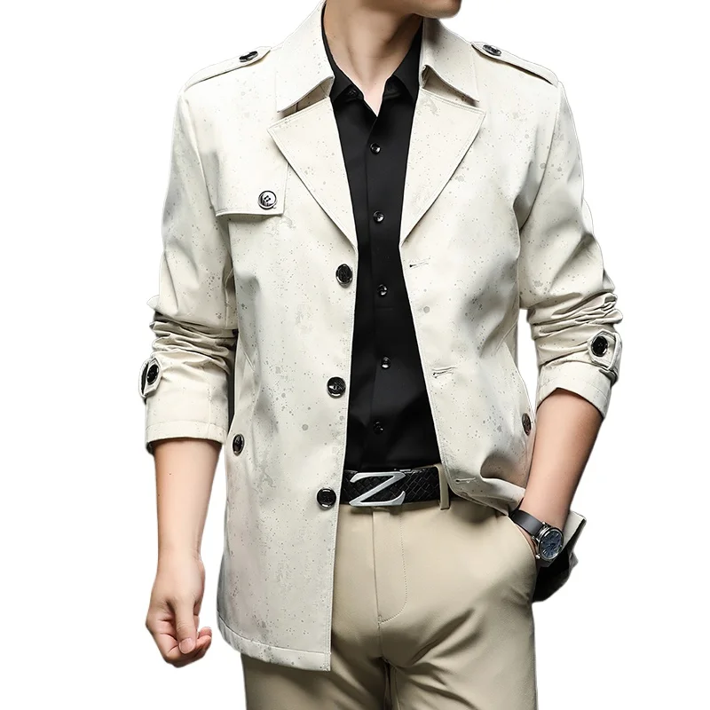 

Trendy Men's Business Jacket Fashionable Mid-Long Length Blazer with British Style Jacket Outerwear Comfortable Men Casual Top