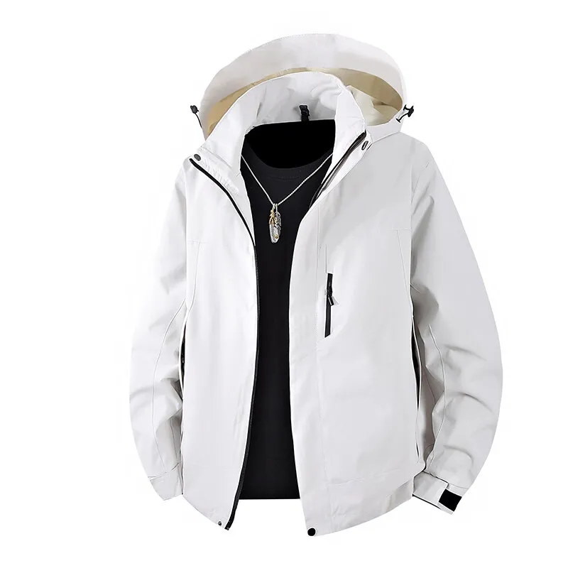 

Spring Autumn Hiking Jacket Men Waterproof Windproof Hooded Coats Male Solid Outdoor Camping Jackets Couple Loose Casual Outwear