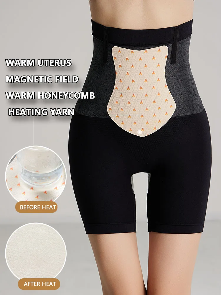 Flarixa High Waist Thermal Panties For Women Flat Belly Shaping Panties Seamless Boxer Safety Shorts Period Menstrual Underwear