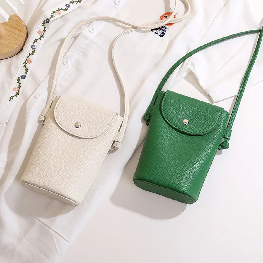 

New Pu Leather Mobile Phone Bag Women's Small Flap Shoulder Crossbody Bag Daily Hasp Purse Casual Outdoor Travel Key Wallet Sac