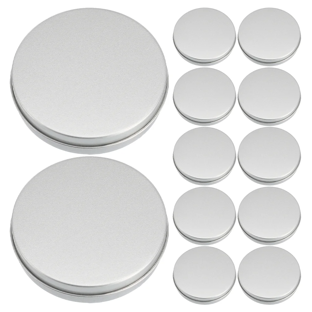 

12 Pcs Tin Box Tinplate Containers Empty with Lids Manual Round Jars Metal Cans Korean