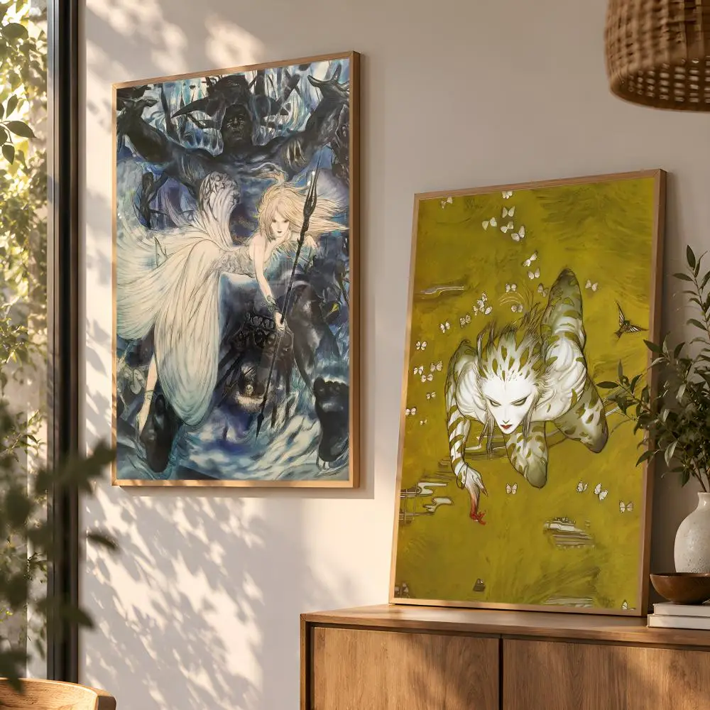 Yoshitaka Amano F-Final Fantasy Game Anime Poster Wall Art Home Decor Living Room Bedroom Office Dorm Apartment Gift