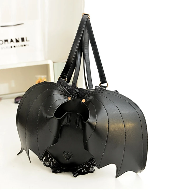 

SHELKSBAG панк готический рюкзак с крыльями летучей мыши женские рюкзаки на Хэллоуин Y2k уличная мода черные милые дорожные сумки на каждый день