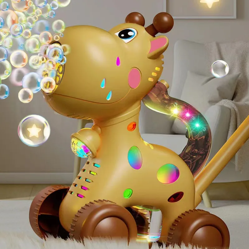 Deer Bubble Cart Toys Unicorn Pony Electric Bubble Machine Colorful Music Lighting Sofa Bubble Maker Machines Indoor Toys Gift