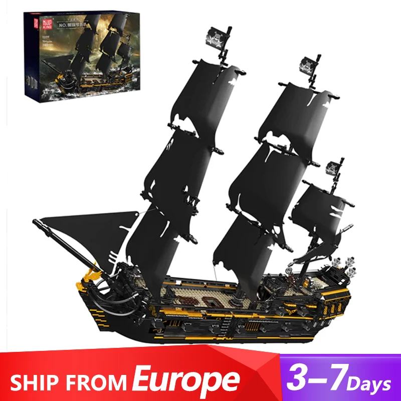 

Pirate Ship MOC MouldKing 13199 Black Pearl Corsair Ships Boat Ssailboat Model 3180PCS Building Blocks Brick Puzzle Toys Gift