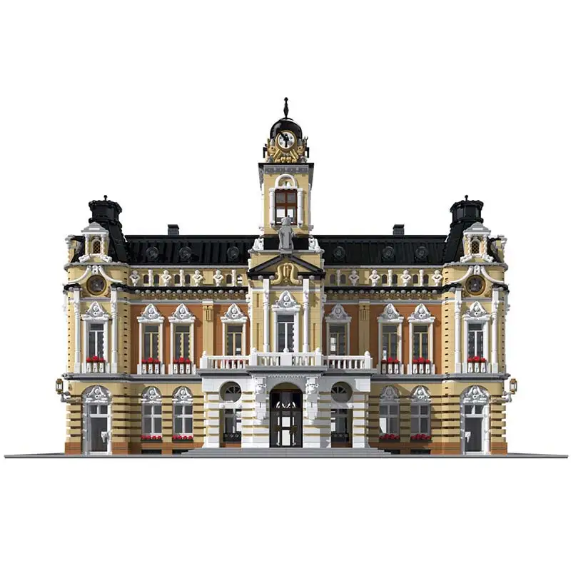 City Modular Architecture Town Hall Building Block Famous Landmark Model Small Particle Assembly Bricks Toy Children's Souvenirs