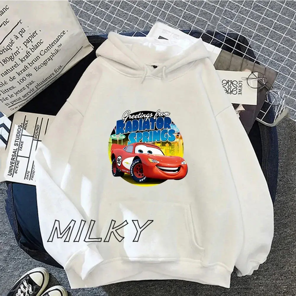 

2024 Hoodies Cars Lightning McQueen Graphic Printed Women Hoodie Aesthetic Fashion Long Sleeve Casual Creative Sweatshirt