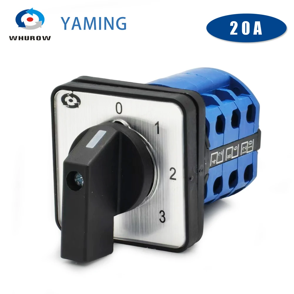 Cam Switch Latching 4 Positions Rotary LW28-20 LW26-20 Changeover Switch With Screws 660V 20A 3 Stages 3 Poles Useful Tool