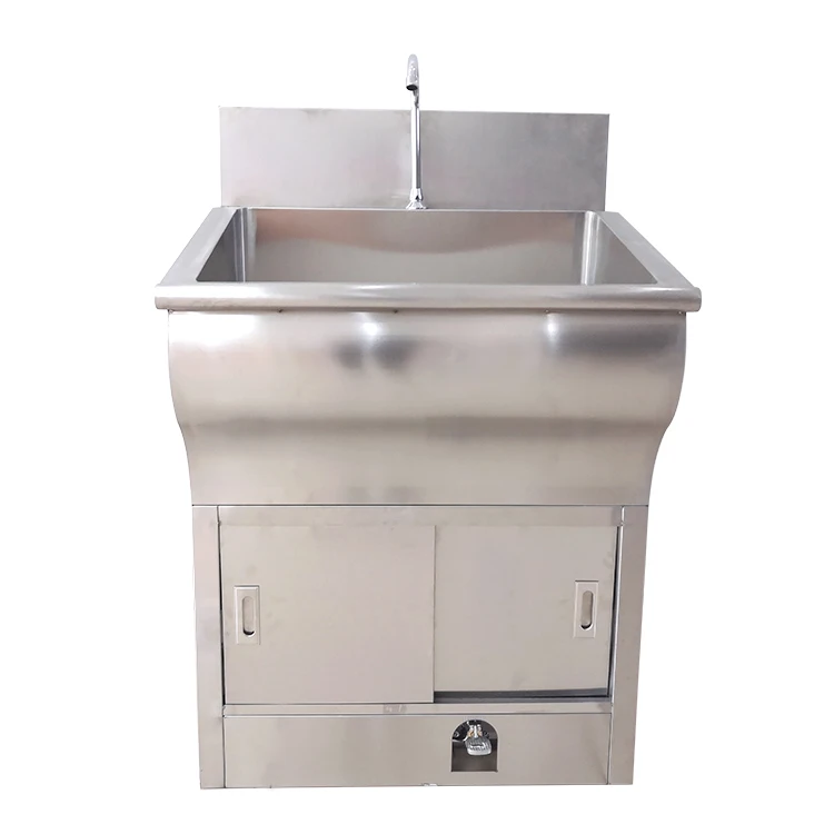 

304 Stainless Steel Veterinary Sink Washbasin Pedal Water Design Eco-Friendly Luxury to Prevent Cross