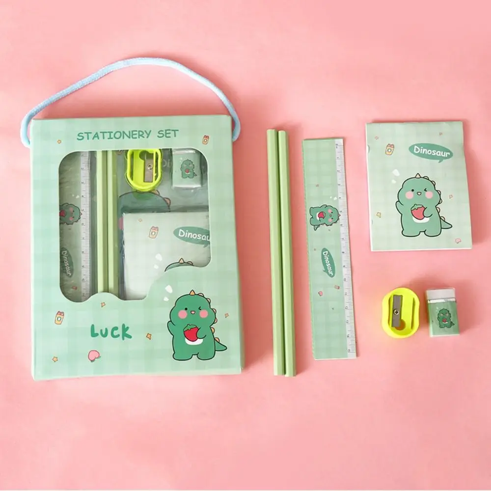 High Quality Gift 6 In 1 Stationery Set Erasers Rulers Study Stationery Set Pencils Kindergarten Birthday Gift Prizes