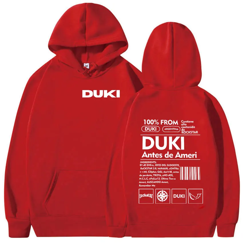 Rapper Duki ADA Album Print Hoodie Men Women Casual Autumn/Winter Oversized Sweatshirt Retro Harajuku Fashion Pullover Hoodies