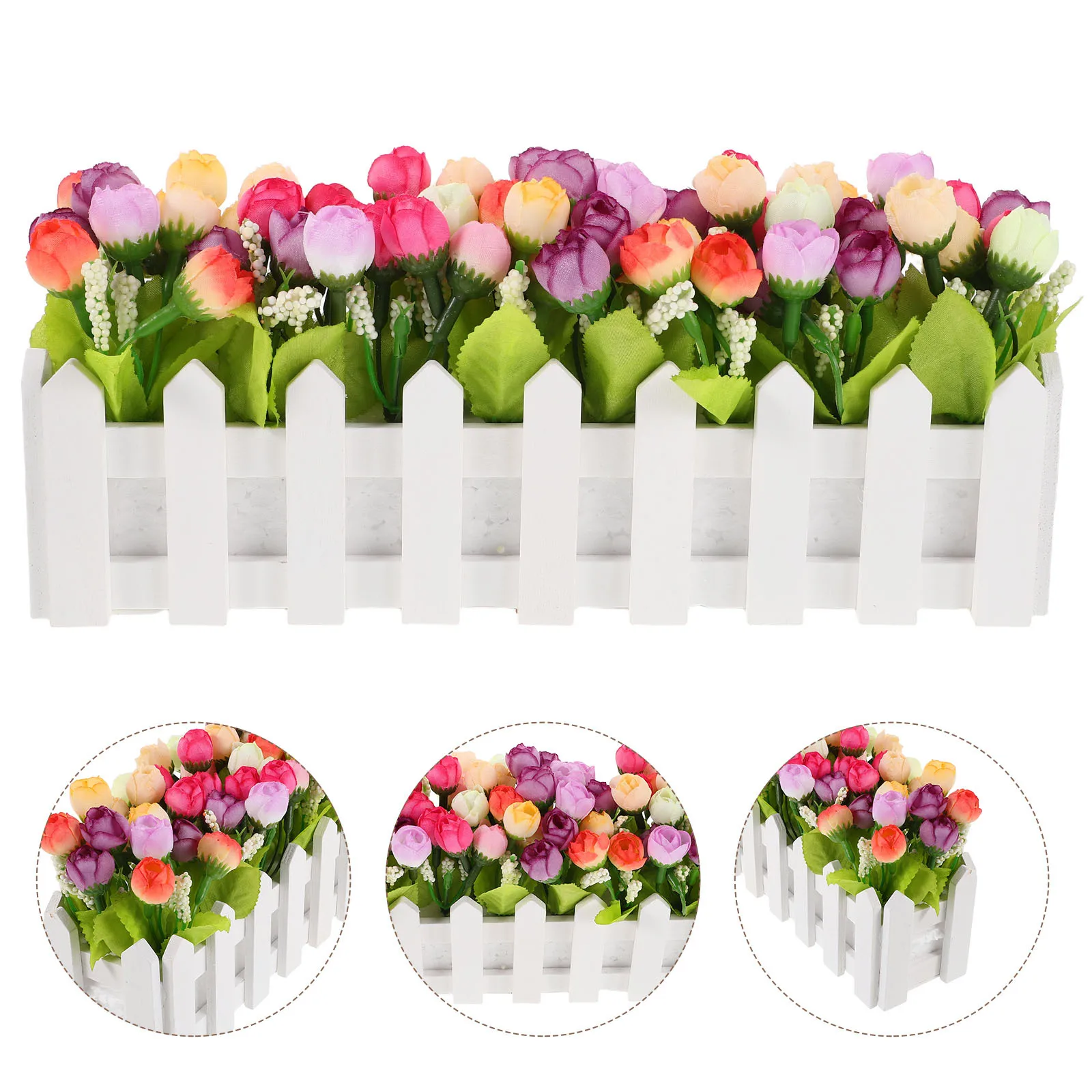 

Realistic Artificial Flowers Faux Outdoor Plants Fence Decorative Small Flower Buds Garden Porch Wedding Centerpiece Table Decor