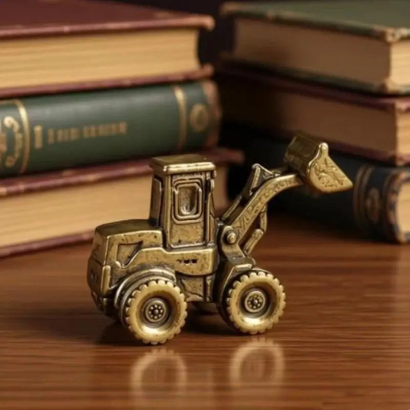 △   Statue de bulldozer en laiton, modèle architectural, ornement, décoration pour la maison et le bureau, miniatures pour jardin féerique, décoration pour aquarium