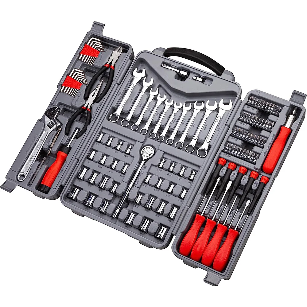 

168 Piece Tool Set Kit General Household Hand Plastic Storage Repair Hand Tool Set Kit Box Toolbox Combo Storage Case