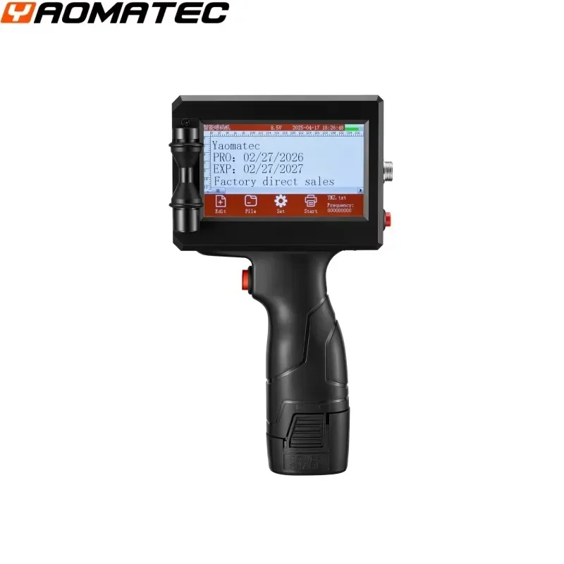 For Yaomatec Durable Inkjet Printing Handheld Jet Printer for Barcode Logo Date and Number Marking on Plastic Bags and
