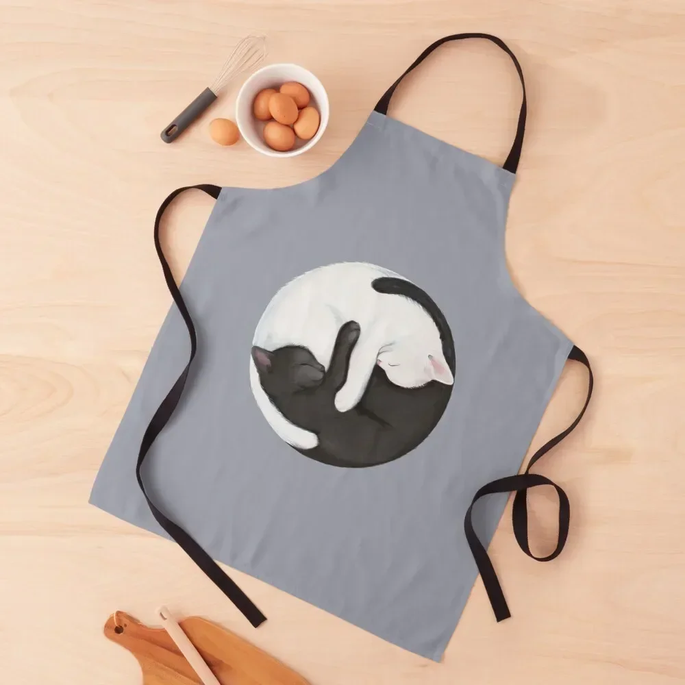 Yin Yang Balancing Cats Apron For Men barber uniform Apron