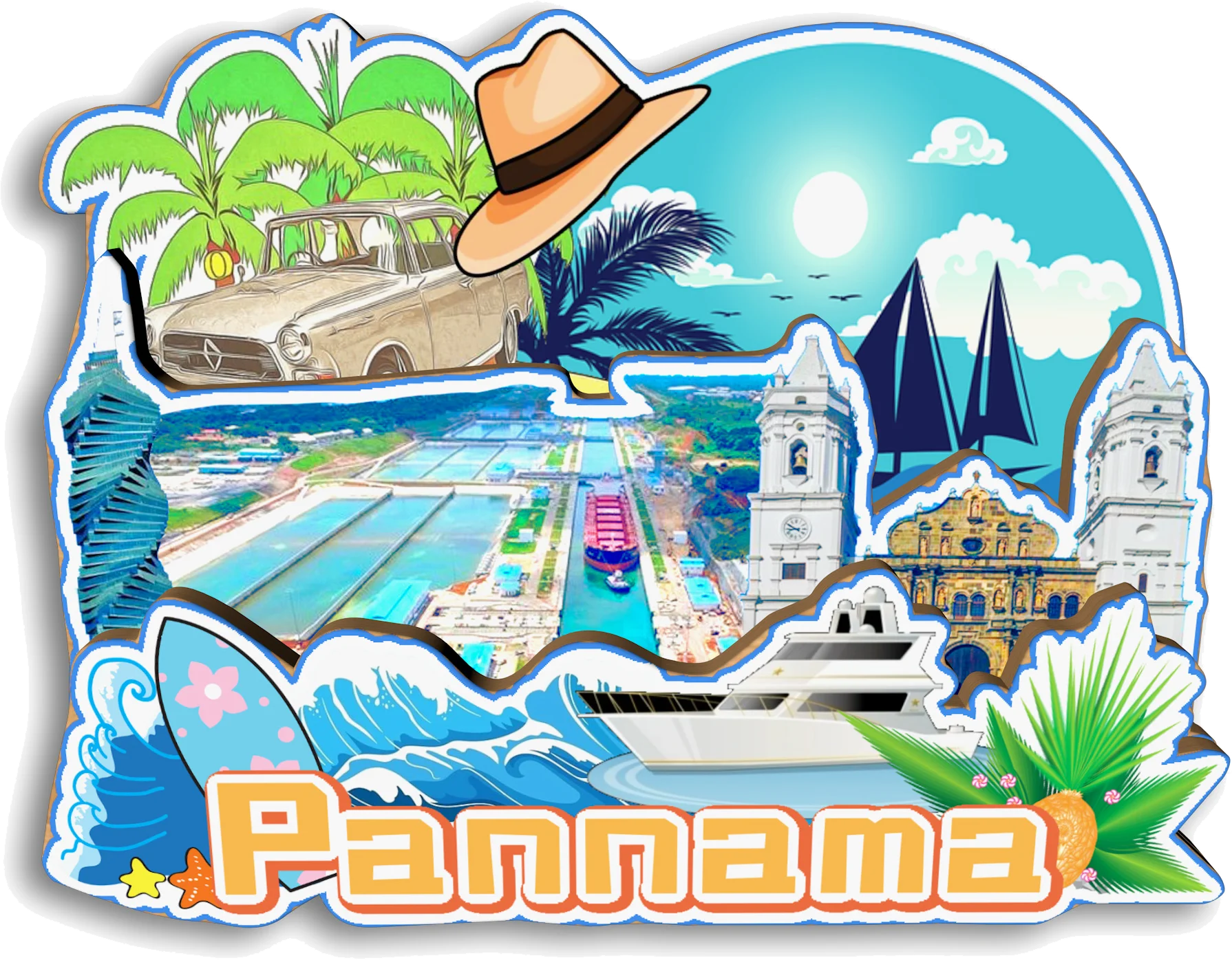 Panama City Panama Fridge Magnet Travel Souvenir Gift Handmade Decorative Refrigerator Sticker Home