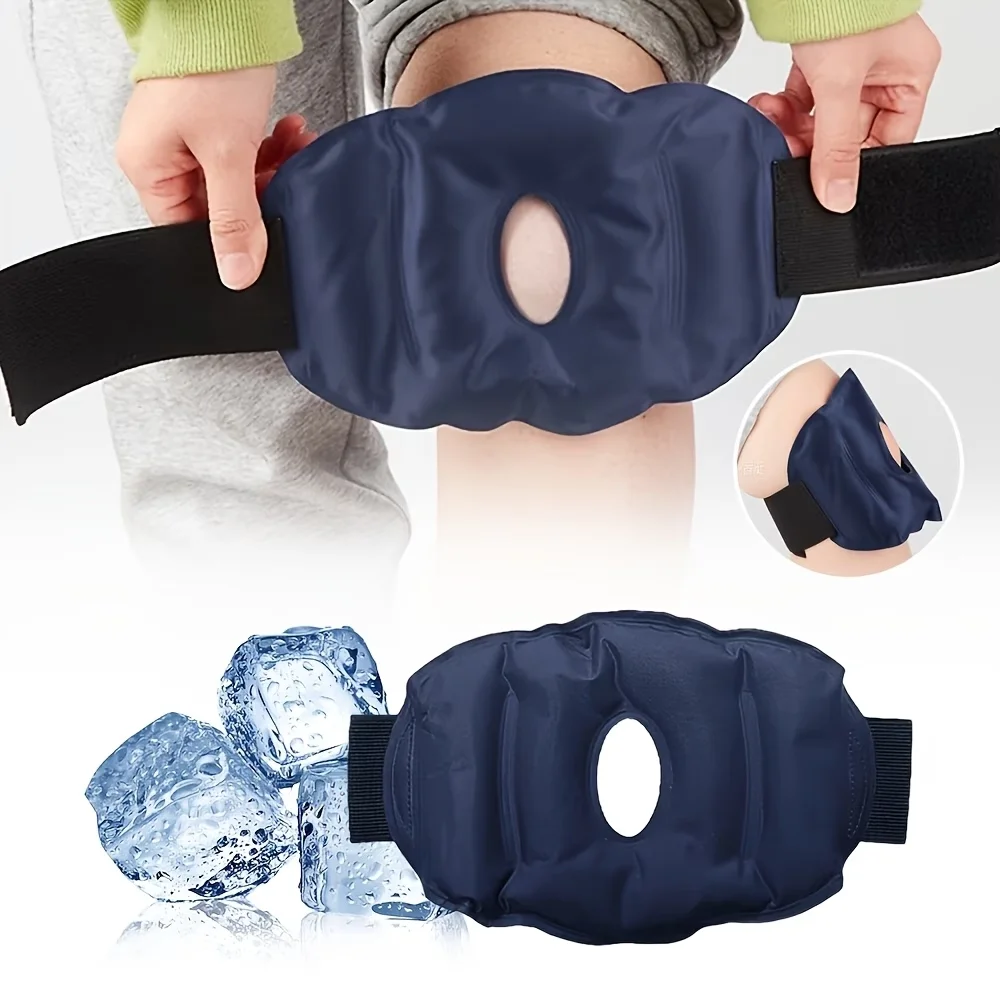 Patch thermique pour genou - 1 patch thermique réutilisable pour la thérapie par le froid et la chaleur, réglable et flexible pour les coudes et les articulations