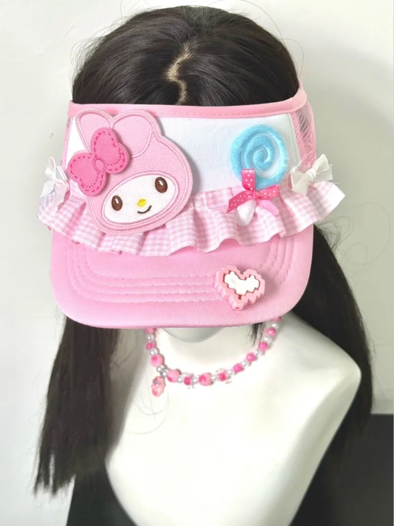 

Kawaii My Melody Hello Kitty Sanrio Cute Cartoon Hats Students Children Outdoor Sun Hats Hair Decoration Birthday Gift for Kids