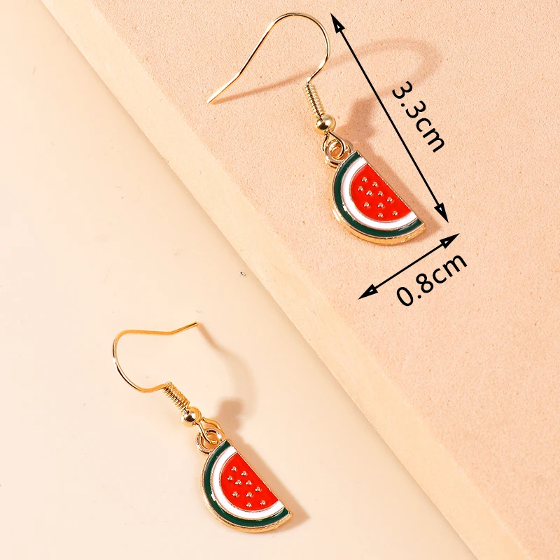 Aihua süße Früchte Ohrringe schöne Emaille Kirsche Apfel Banane Erdbeer Ohrringe für Frauen Tropfen Ohrringe Ohr haken Schmuck Geschenke – Detail 21