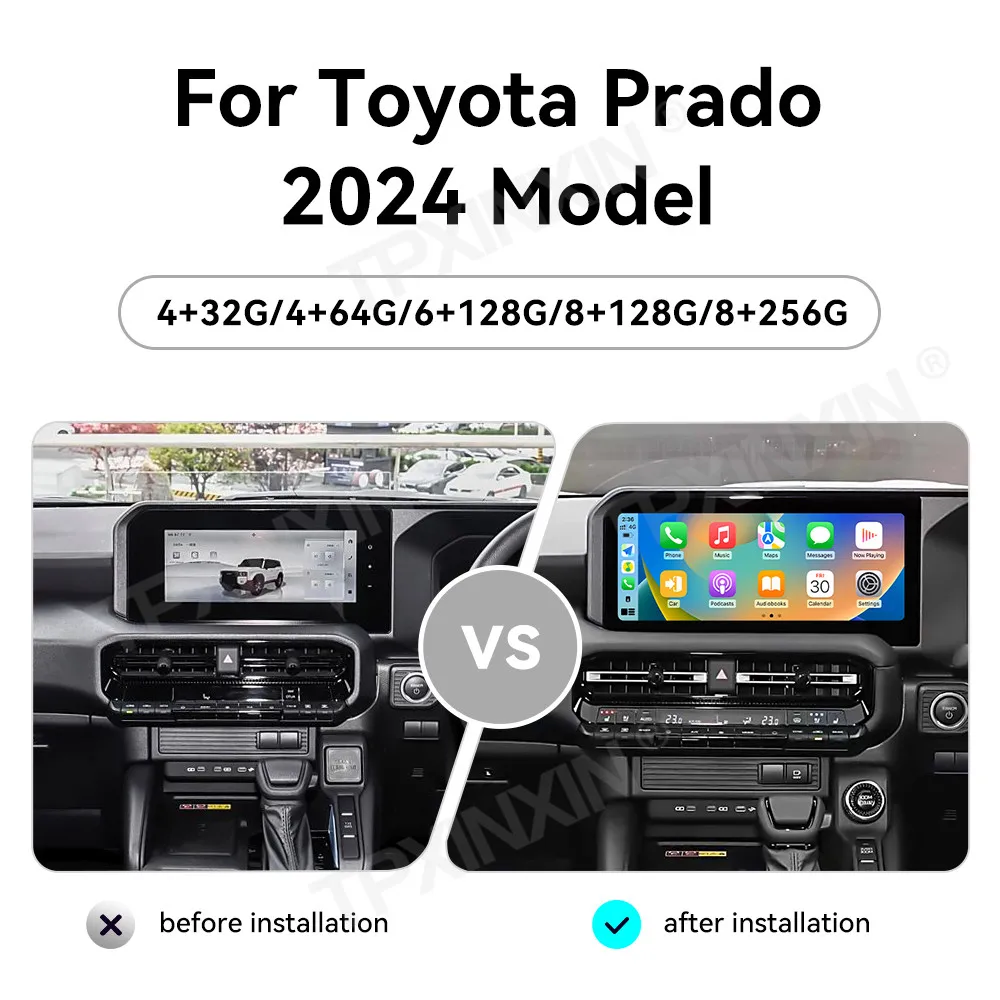 أندرويد السيارات لتحديد المواقع والملاحة راديو السيارة Carplay لتويوتا برادو LC250 2024 ستيريو مشغل وسائط متعددة مسجل شرائط 12.3 "رأس #2