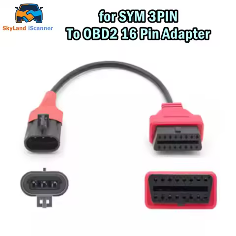 Best Quality for SYM 3Pin To OBD2 16 Pin Diagnostic Adapter OBD 2 Scanner Motorcycle Extension Cable OBD Moto Connector Plug