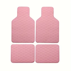4-piece waterproof PU leather car floor mat - durable and fashionable, all-weather protection, easy to clean, enhances interior