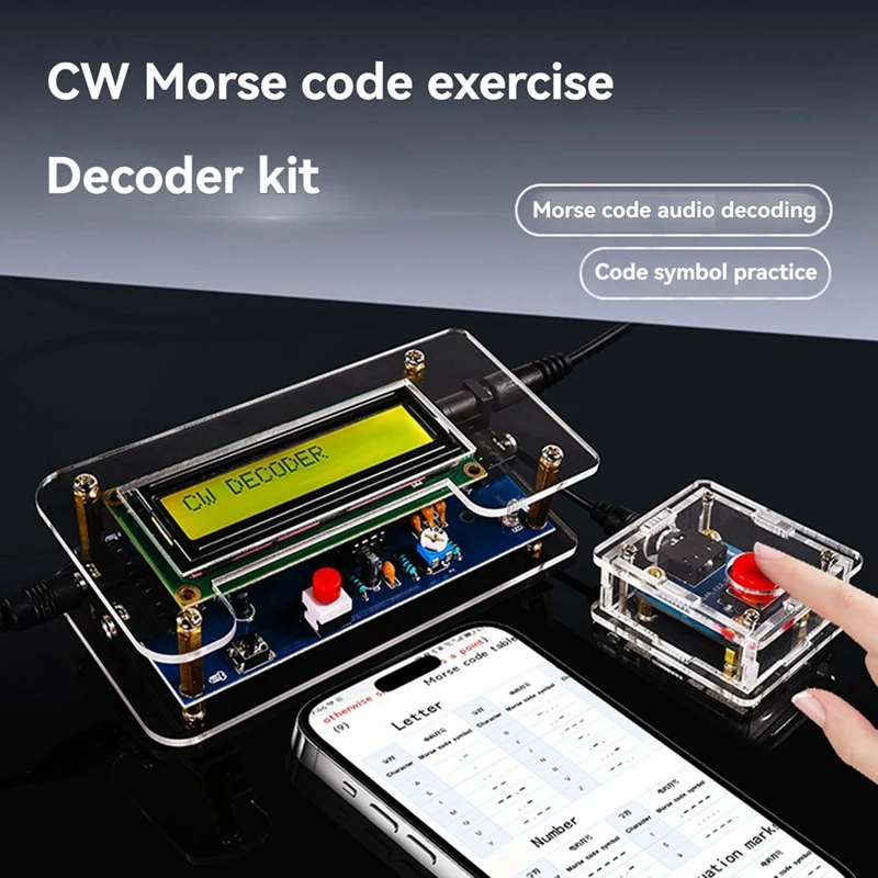 CW Morse Code Decoder Bulk Circuit Board Wireless Transmitter Receiver DIY Welding Practice Electronic Kit US Plug