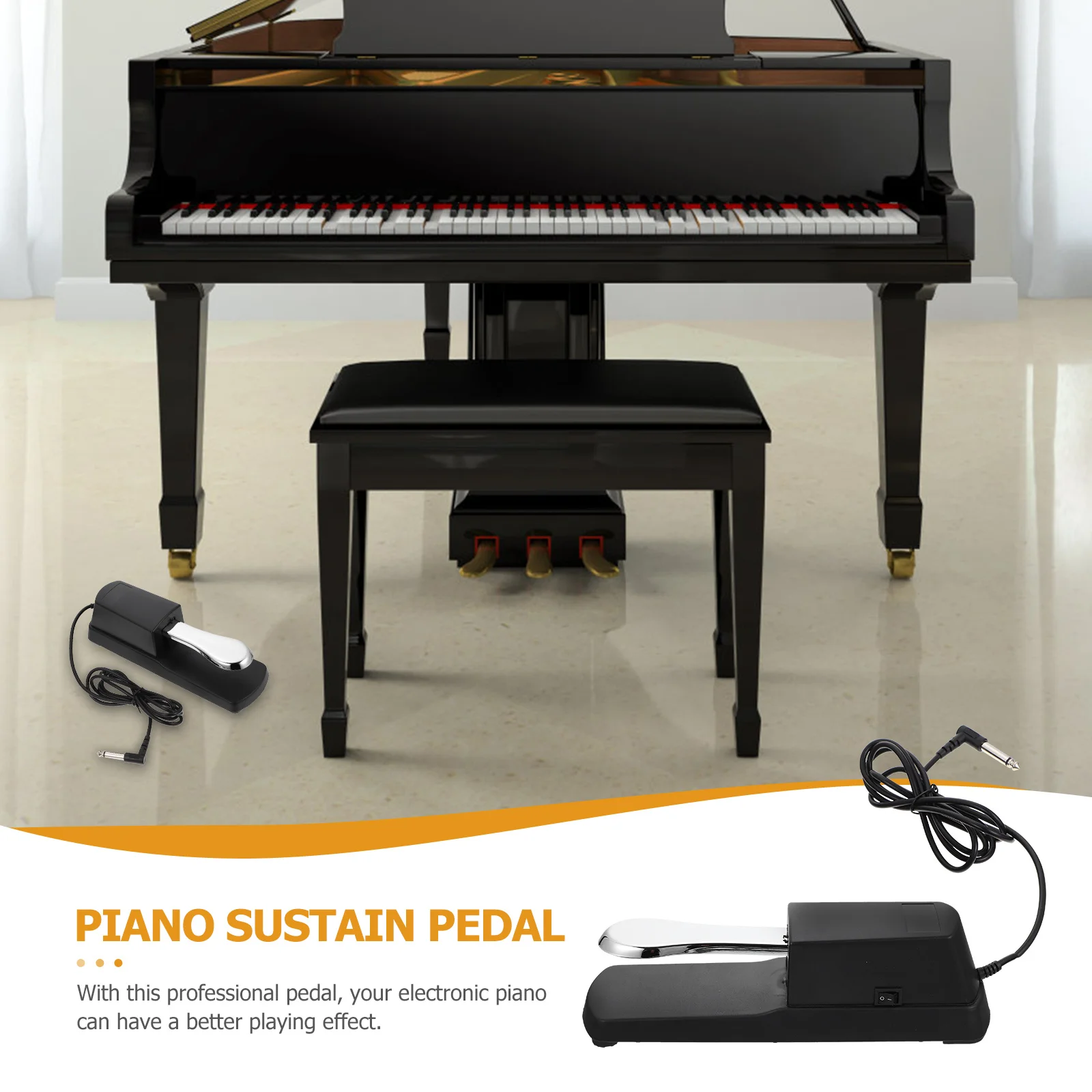 

Universal Electronic Keyboard Sustain Pedal Thickened Non-Slip Design Professional Piano Damper Pedal Portable Keyboard