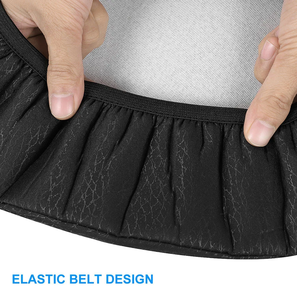 

2Pcs Black Round Chair Cover Stretch Cotton Sponge Padding Elastic Band Non-Slip Seat Cushion for Dining Bar Home