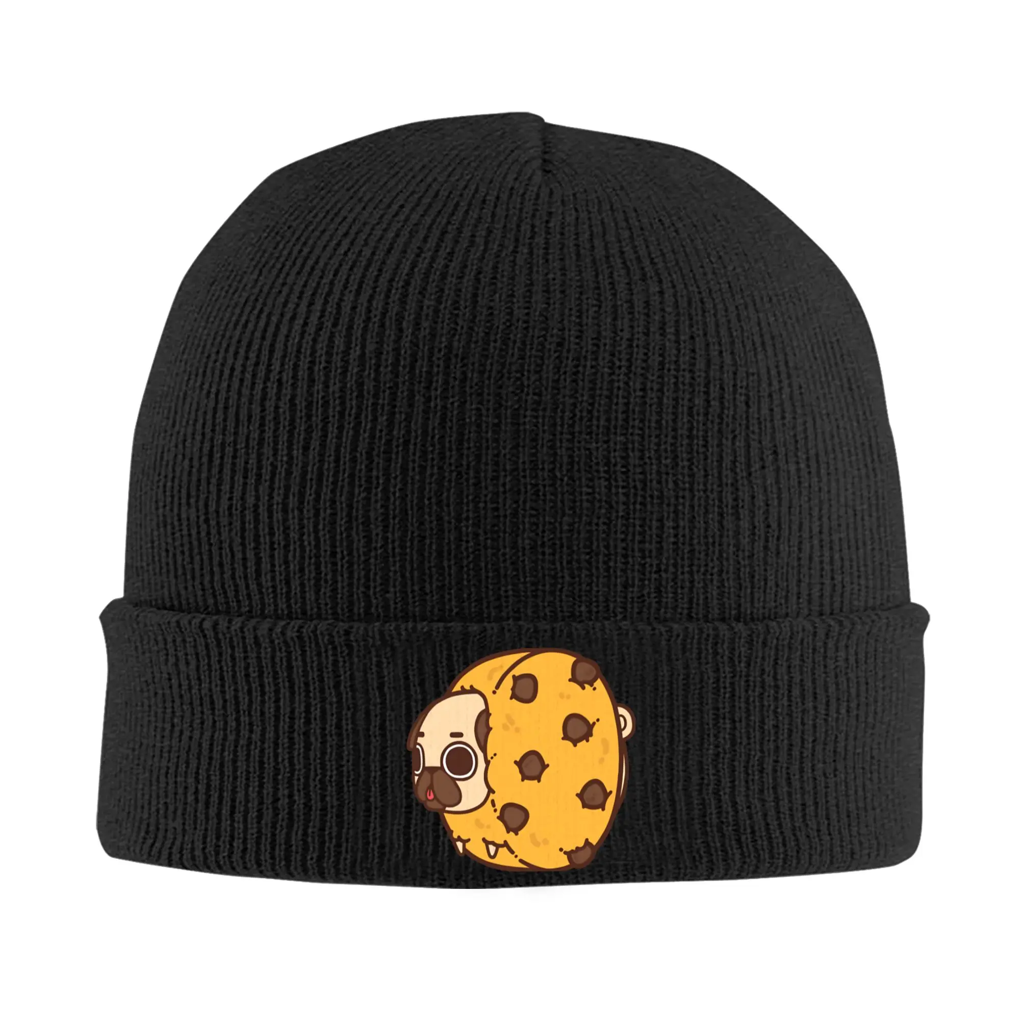 Cookie Puglie Pug Knitted Hat Women's Men's Skullies Beanies Autumn Winter Hats Acrylic  Casual Caps
