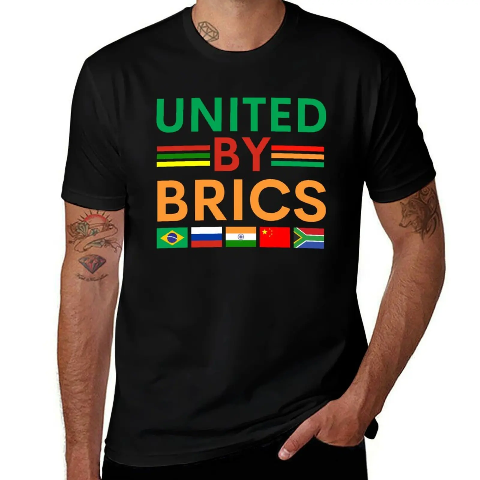 

United by BRICS Global Economic Power Alliance Design T-Shirt забавные футболки мужская футболка мужская однотонная футболка мужская дизайнерская футболка