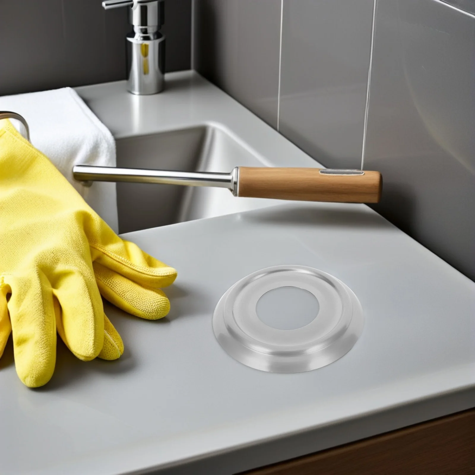 

1Set Metal Tub Spout Cover Ring Stainless Steel Trim Plate Bathroom Faucet Cover Splash Guard Water Pipe Flange Protective Plate