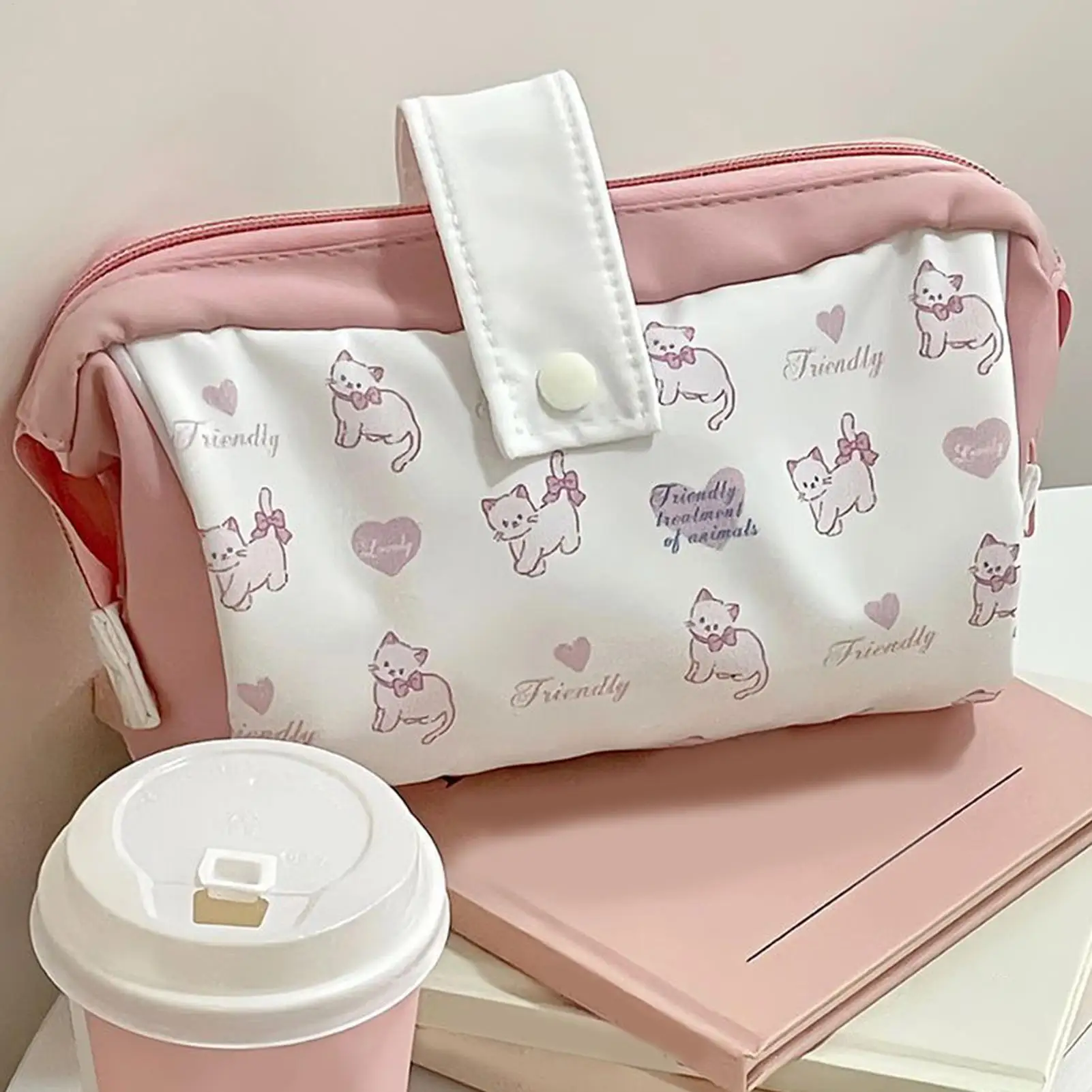 Pencil Pouch Cute Pencil Case Organizer Ruler Organizer Zipper Closure Stationery Container For Journaling Commuting Marking
