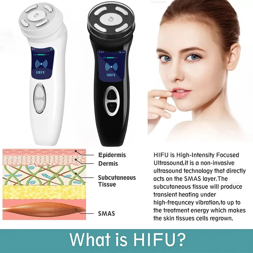 HIFU4.0 Ultrasound Facial Machine Microcurrent Facial Massager EMS Face Lifting Device Vibrating Led Light Therapy Skincare Tool