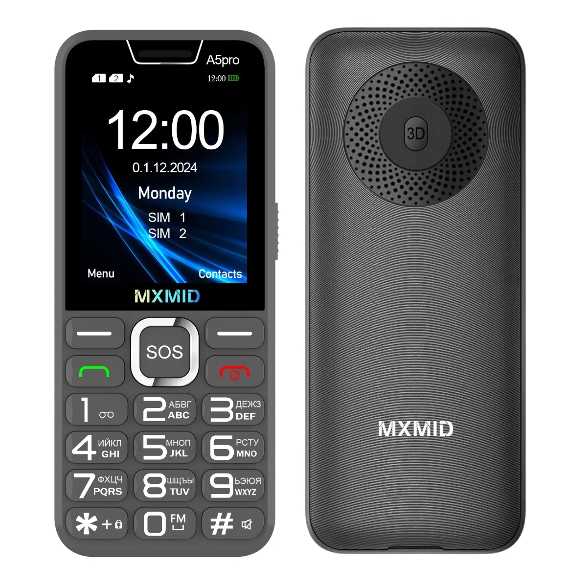 SOS Button GSM 2G Mobile Phone Low Price Small Size Large Button Mobile Slim Two Sim Cards 2.4