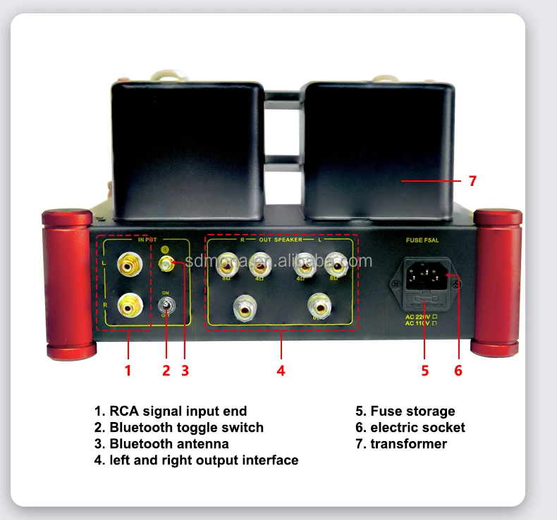 Bulk Order EL34 APP Control Tube Amplifier Class a Power Amplifier Support OEM/ODM 10W*2 Office Study Room