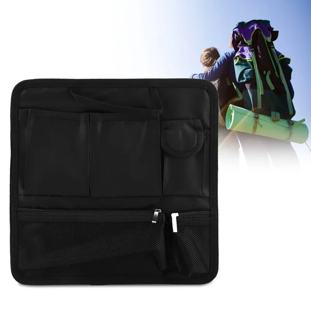 yesOrganizer Bag Multi-Pocket Backpack Insert Mesh Pouch Adjustable Size Storage Bag Black Metal Key Chain Portable Bag Travel U