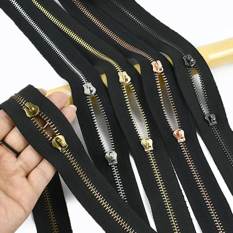 

1-5Yards 3# 5# Metal Zipper Slider+Zip Tape Knapsack Zippers for Clothes Bag Jacket Zips Repair Kit DIY Bags Sewing Accessories