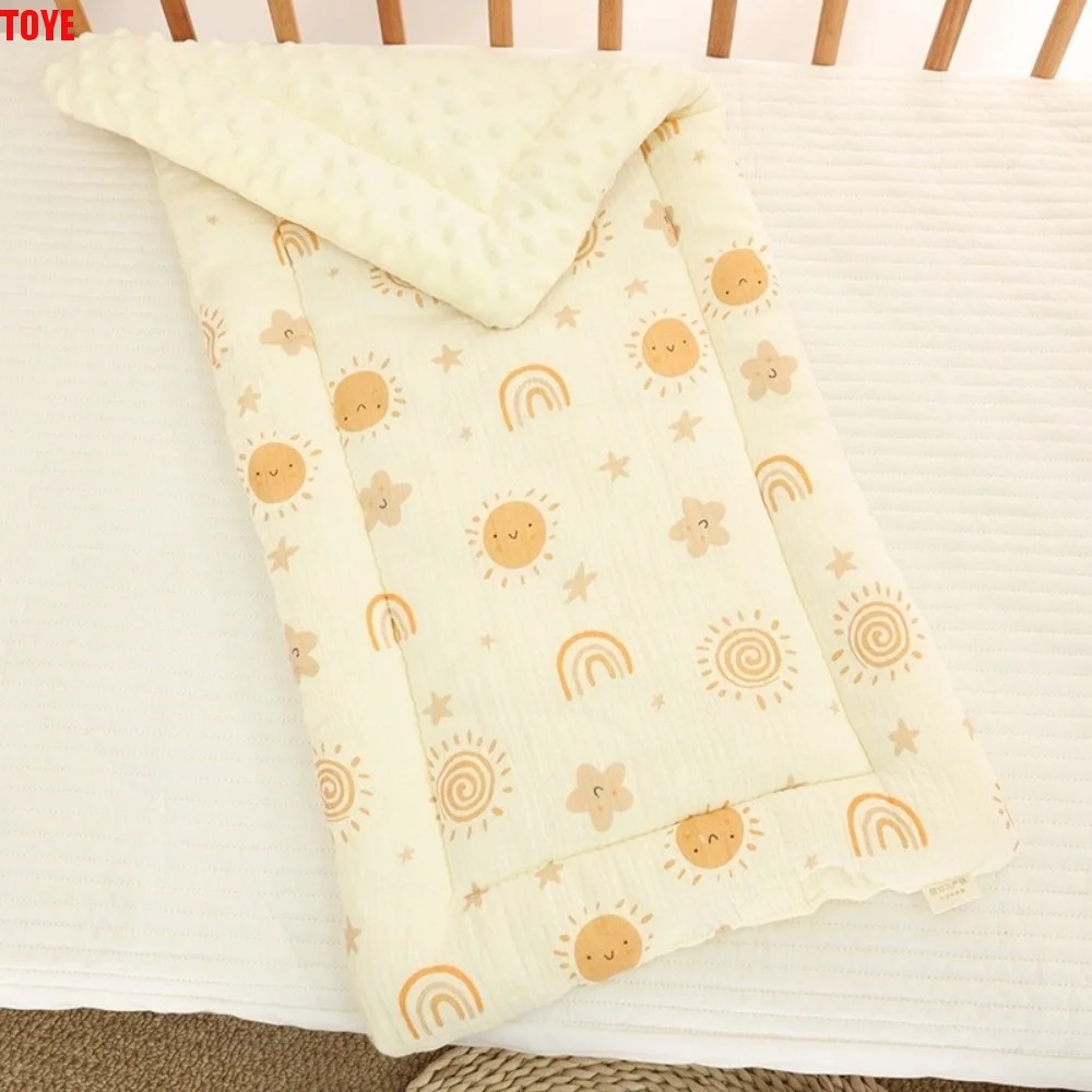 

Универсальная подушка для детской коляски с мультяшным рисунком, матрас для коляски с радужным кроликом, хлопковая подушка для детского сиденья с цветочным узором, аксессуары для колясок